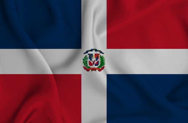 waving flags of dominican republic